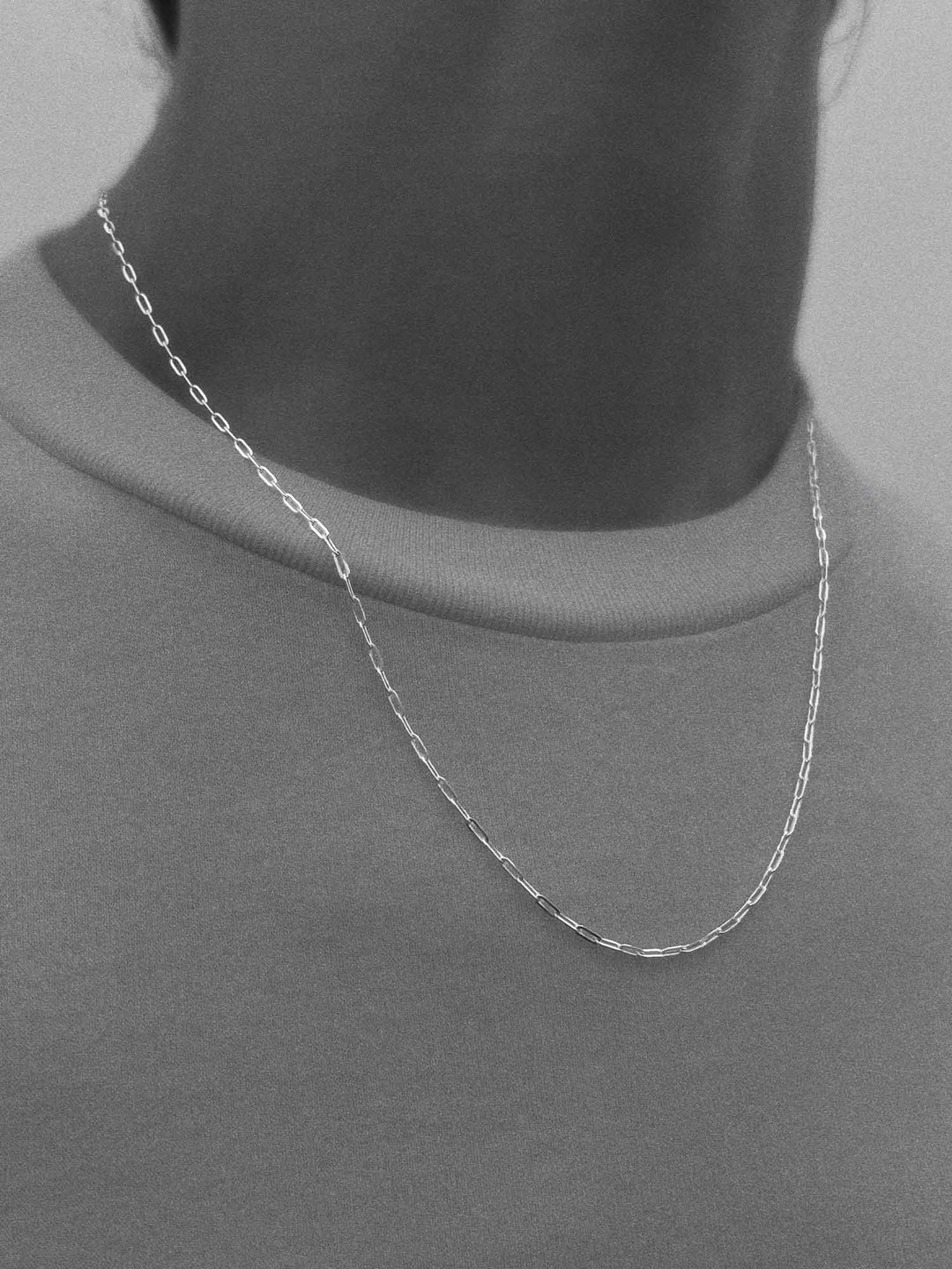 COLLAR DE CADENA CON CLIP EN PLATA