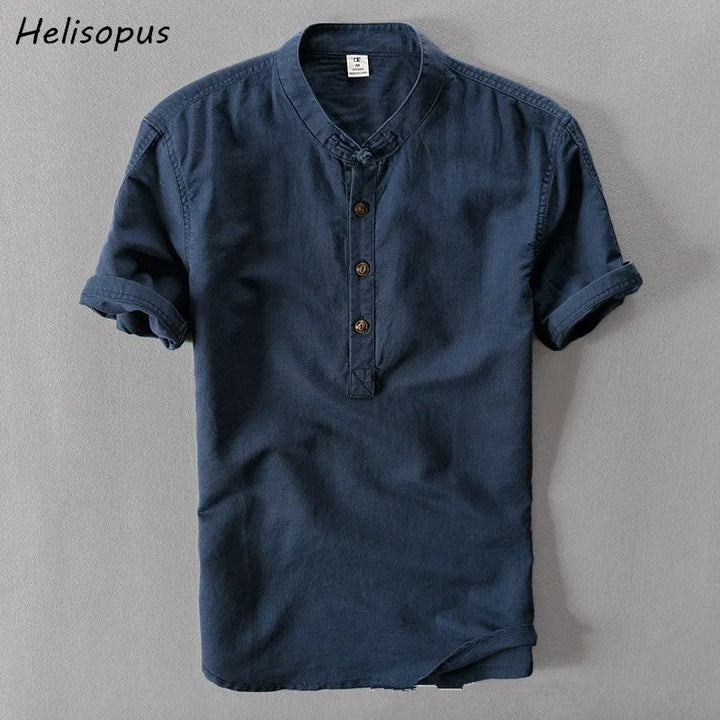 Linen Cotton Short-Sleeve Shirt