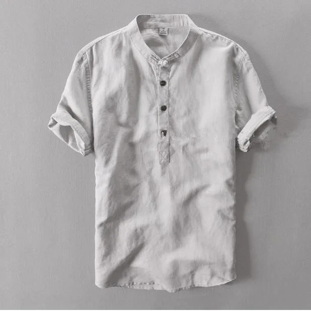 Linen Cotton Short-Sleeve Shirt