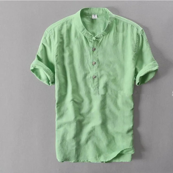 Linen Cotton Short-Sleeve Shirt