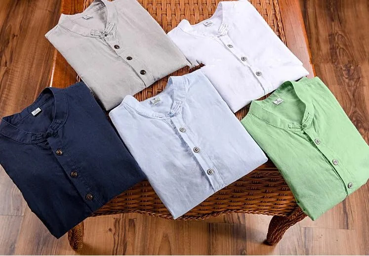 Linen Cotton Short-Sleeve Shirt