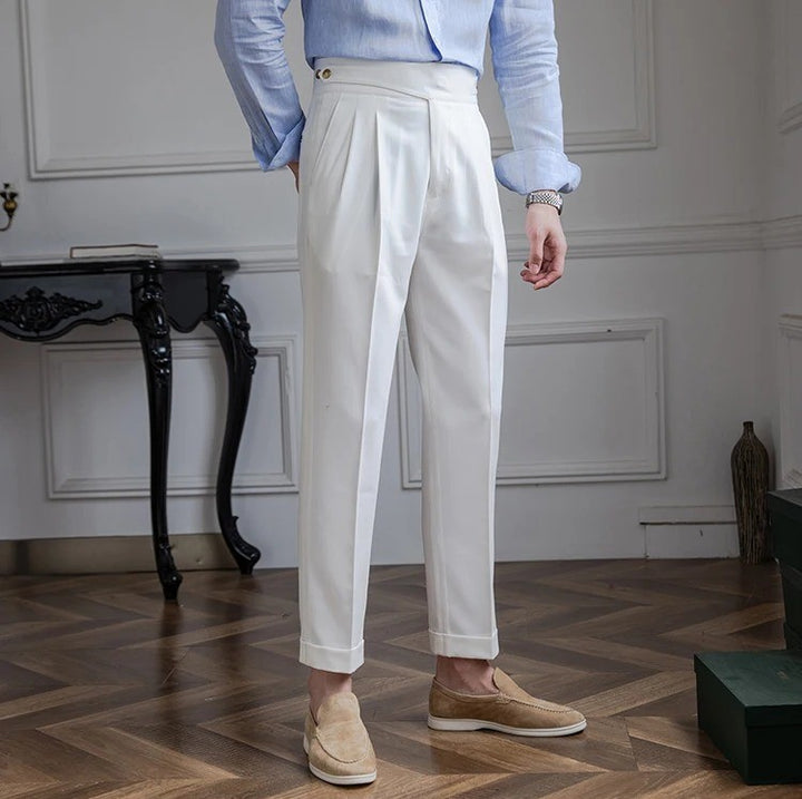 Straight Fit Pleated Trousers