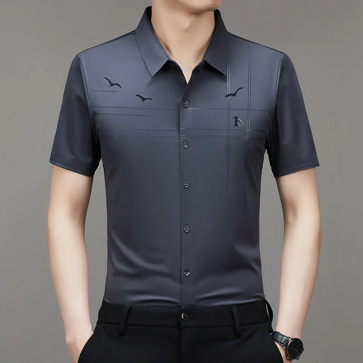 CAMISA BUSINESS DE SEDA HIELO PARA HOMBRE