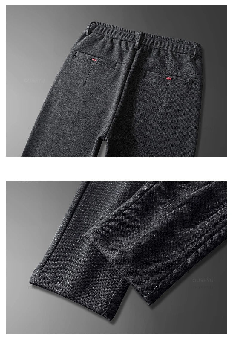 Pantalones casuales de tela cepillada para hombre