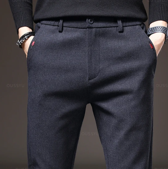 Pantalones casuales de tela cepillada para hombre