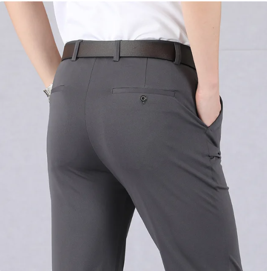 Pantalones clásicos de alto estiramiento para hombre