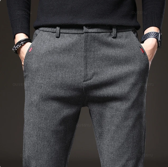 Pantalones casuales de tela cepillada para hombre