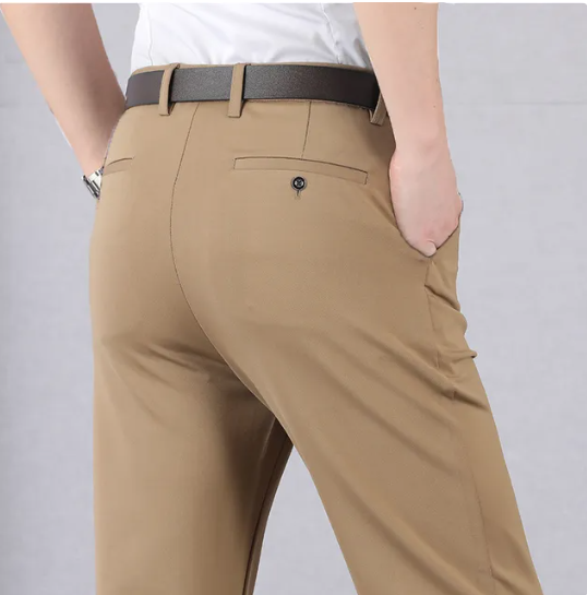 Pantalones clásicos de alto estiramiento para hombre