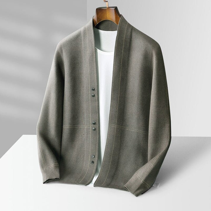 Remy-Doîr Classic Jacquard Knit Cardigan